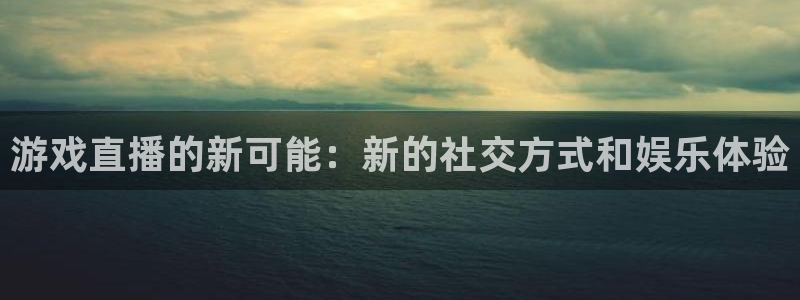 劲爆直播官网免费体育直播：游戏直播的新可能：新的社交方式和娱乐体验